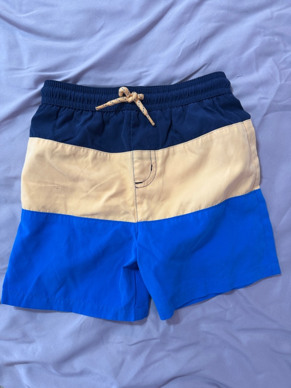 jumping beans -Navy, Cream & Bright Blue Colorblock Swim Trunks Size 3T